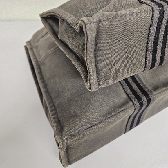 Hermes Canvas Fourre Tout Holdall MM and GM Tote Bag Set in Gray and Black - Picture 7 of 15